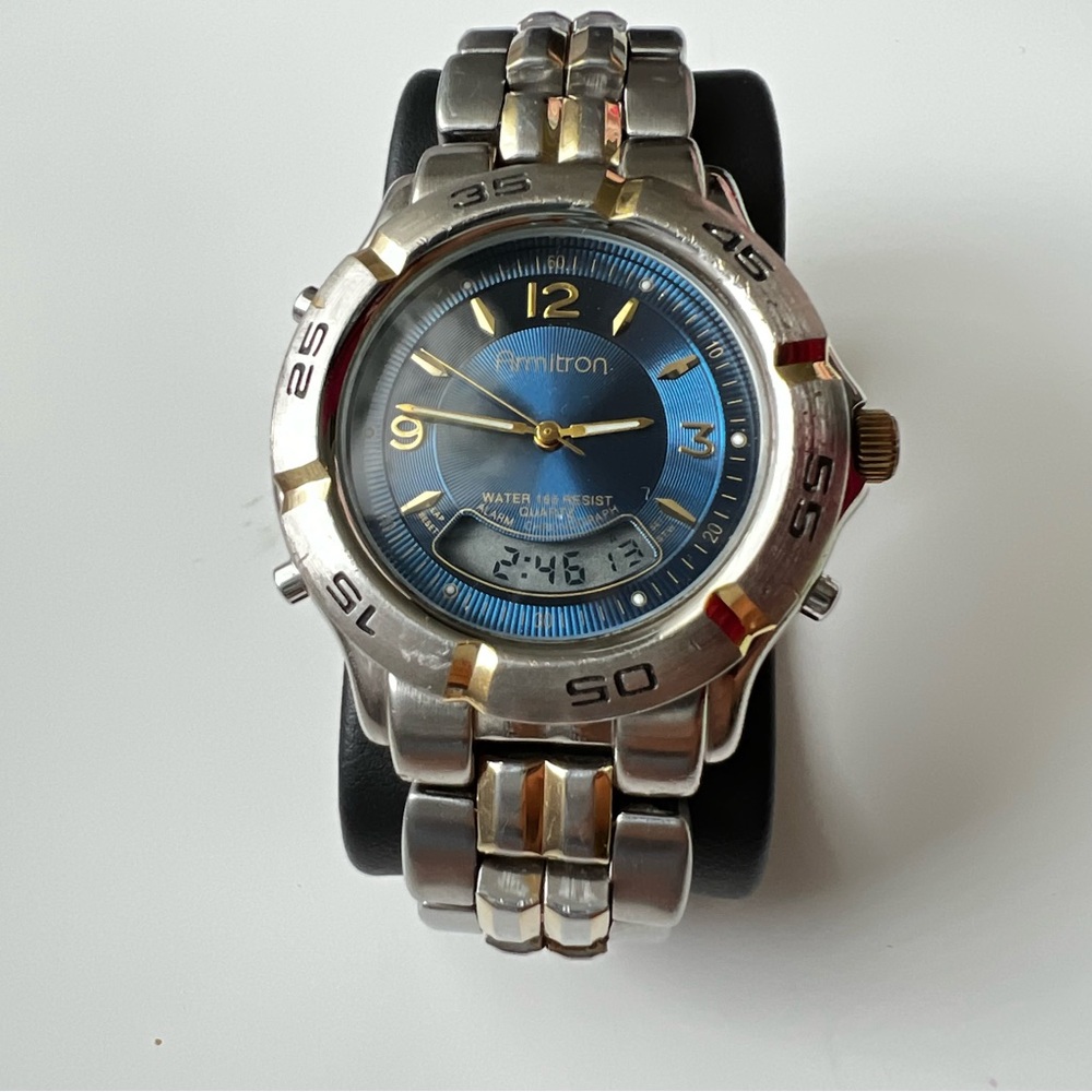 Armitron T205 Vintage Two-Tone Chronograph Men’s Watch (Tested/Working) HP